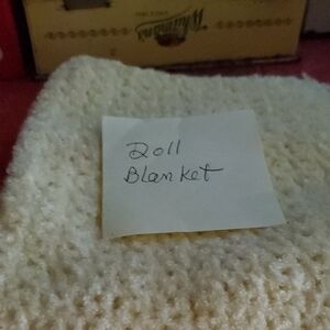 Cream Knit Doll Blanket